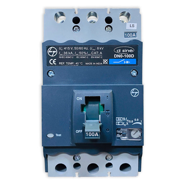 L&T CM91612OOJOOG 80A 3Pole 25kA MCCB TM Release, Type: DN0-100C, 415V AC, 50Hz