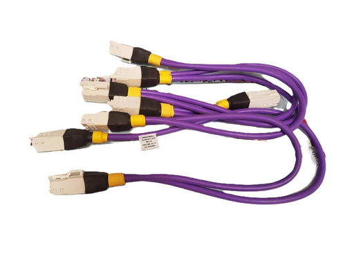 Close-up of fiber-optic connector and violet jacket on Series 8 FOE cable
