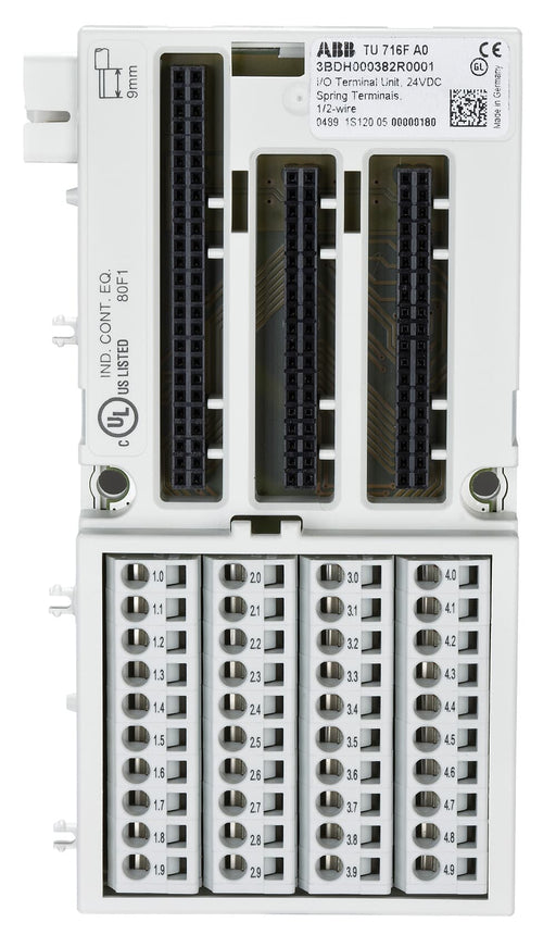 ABB 3BDH000382R0001 TU 716F I/O Terminal Unit, 24 VDC