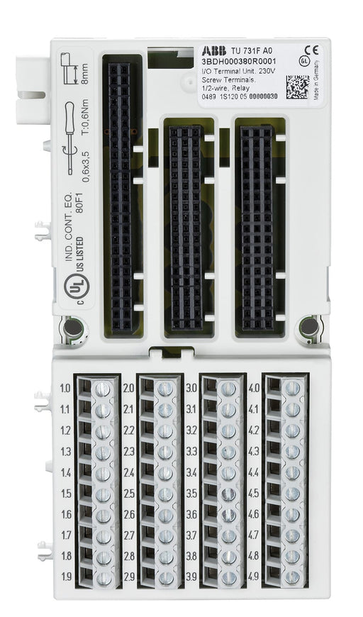 ABB 3BDH000380R0001 TU 731F I/O Terminal Unit, 230 VAC