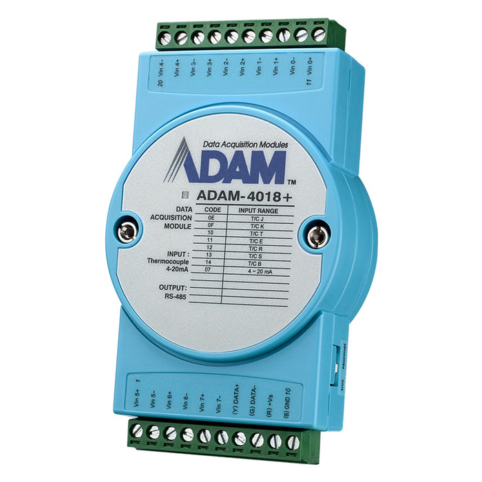 part number ADAM-4018+-F 8Thermocouple Modbus RS-485 Remote I/O image