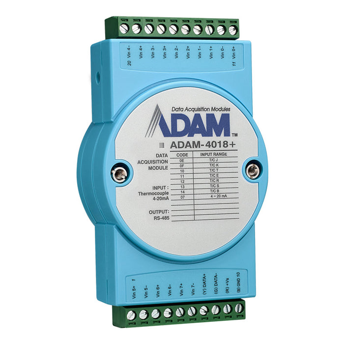 part number ADAM-4018+-F 8Thermocouple Modbus RS-485 Remote I/O image