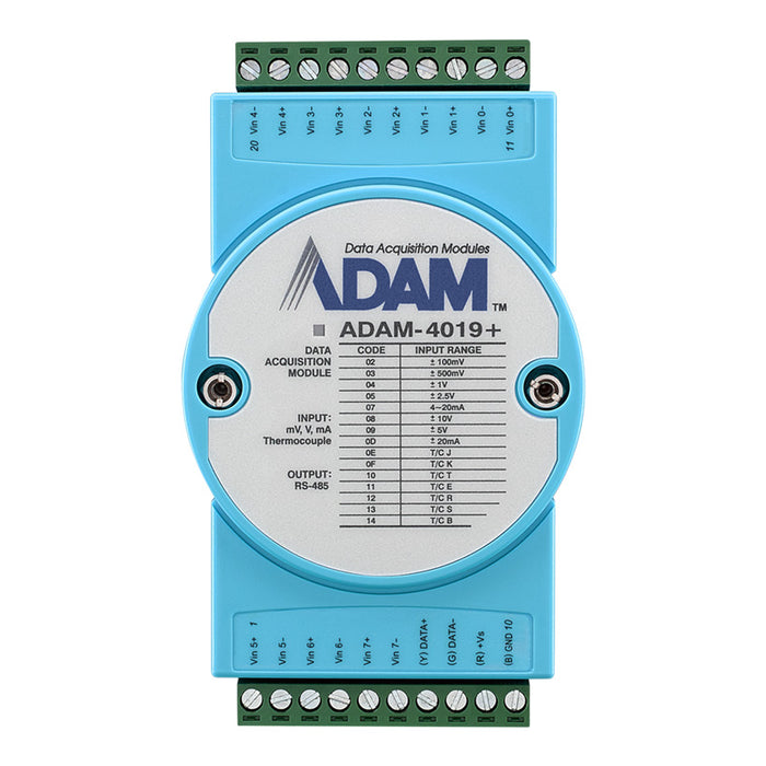 part number ADAM-4019+-F 8Thermocouple Modbus RS-485 Remote I/O image