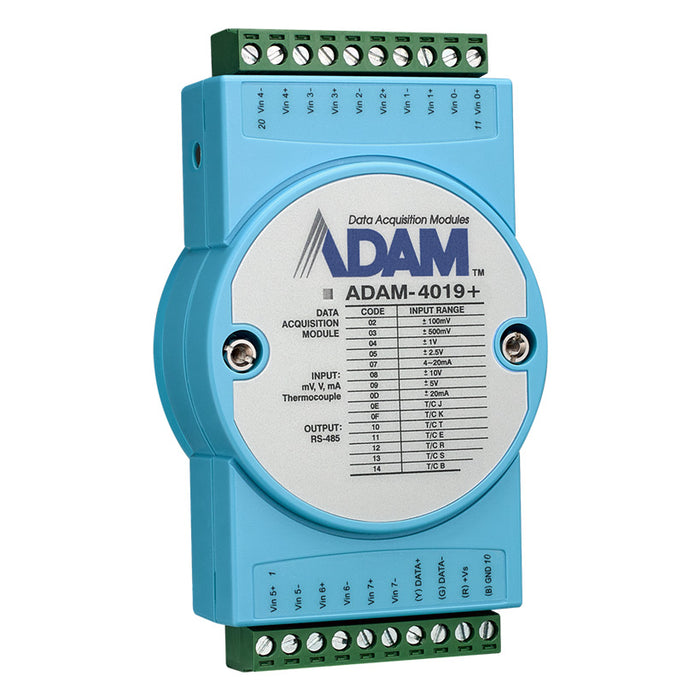 part number ADAM-4019+-F 8Thermocouple Modbus RS-485 Remote I/O image