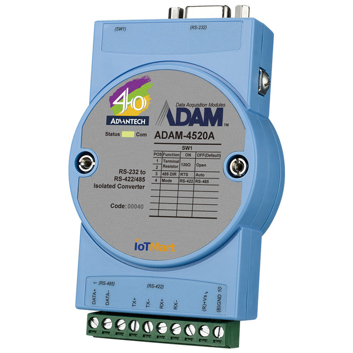 part number ADAM-4520A-A40 Robust RS-232 to RS-422/485 Isolated Converter image
