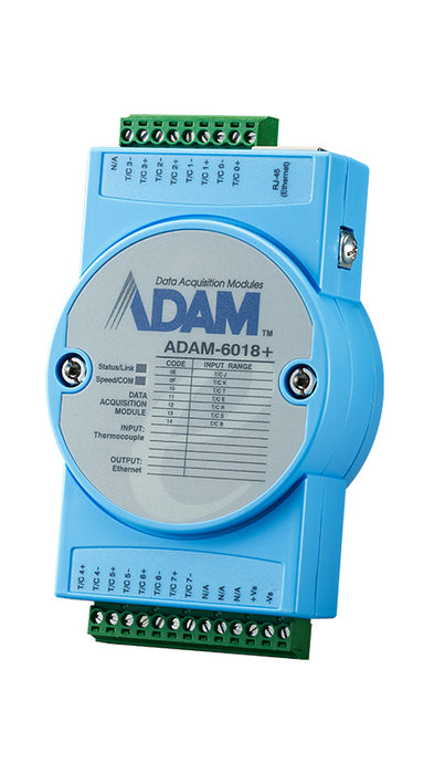 part number ADAM-6018+-D 8Thermocouple IoT Modbus/SNMP/MQTT Ethernet Remote I/O image