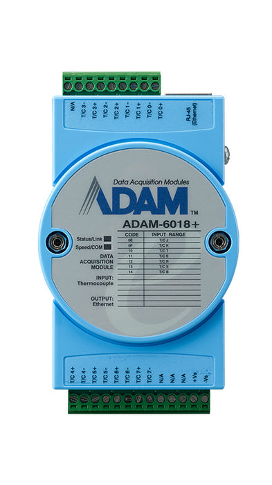 part number ADAM-6018+-D 8Thermocouple IoT Modbus/SNMP/MQTT Ethernet Remote I/O image