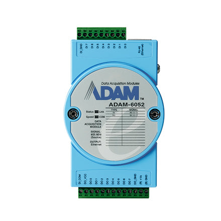 part number ADAM-6052-D 8DI/8DO(source type) IoT Modbus/SNMP/MQTT Ethernet Remote I/O image