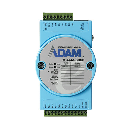 part number ADAM-6060-D1 6Relay/6DI IoT Modbus/SNMP/MQTT Ethernet Remote I/O image