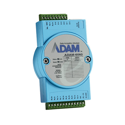 part number ADAM-6060-D1 6Relay/6DI IoT Modbus/SNMP/MQTT Ethernet Remote I/O image