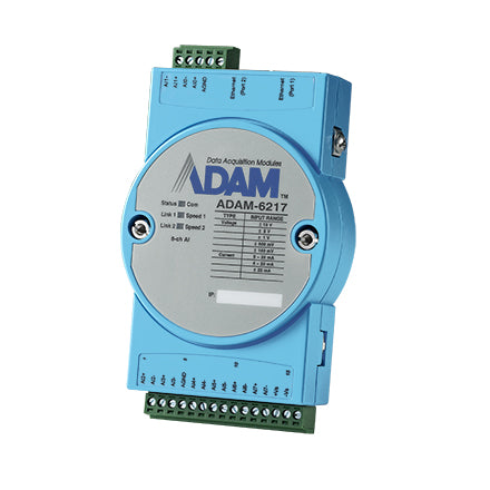part number ADAM-6217-B 8AI IoT Modbus/SNMP/MQTT 2Ports Ethernet Remote I/O image