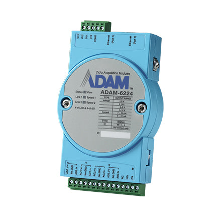 part number ADAM-6224-B 4AO/4DI IoT Modbus/SNMP/MQTT 2Ports Ethernet Remote I/O image