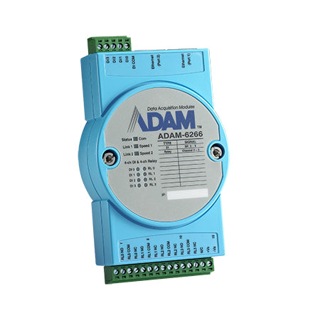 part number ADAM-6266-B 4Relay/4DI IoT Modbus/SNMP/MQTT 2Ports Ethernet Remote I/O image