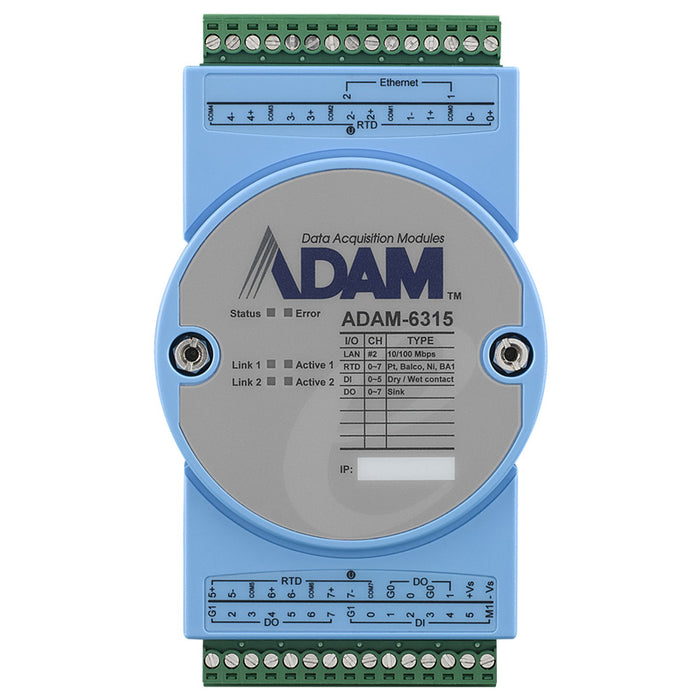 part number ADAM-6315-A1 OPC UA and Security Remote I/O_RTD Module image