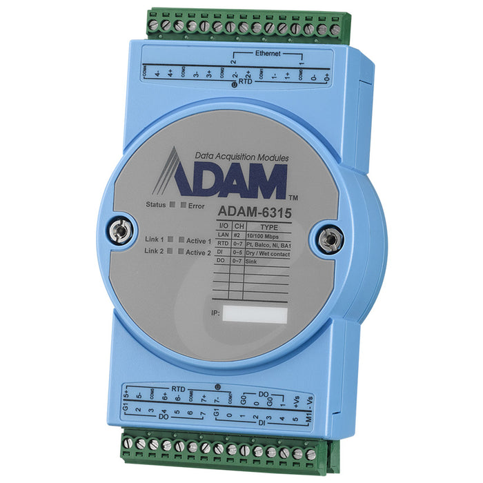 part number ADAM-6315-A1 OPC UA and Security Remote I/O_RTD Module image