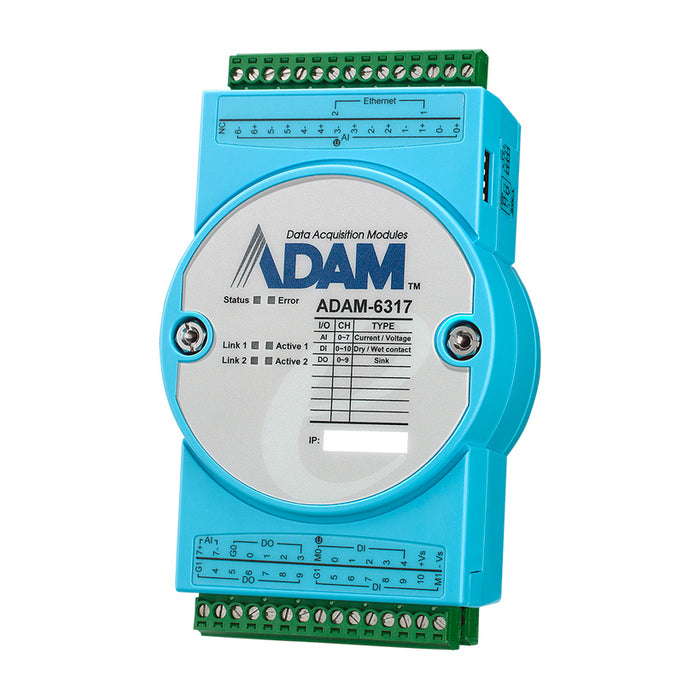 part number ADAM-6317-A1 8AI/11DI/10DO IoT Modbus/OPC UA Ethernet Remote I/O image