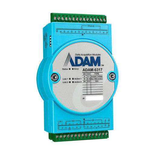 part number ADAM-6317-A1 8AI/11DI/10DO IoT Modbus/OPC UA Ethernet Remote I/O image