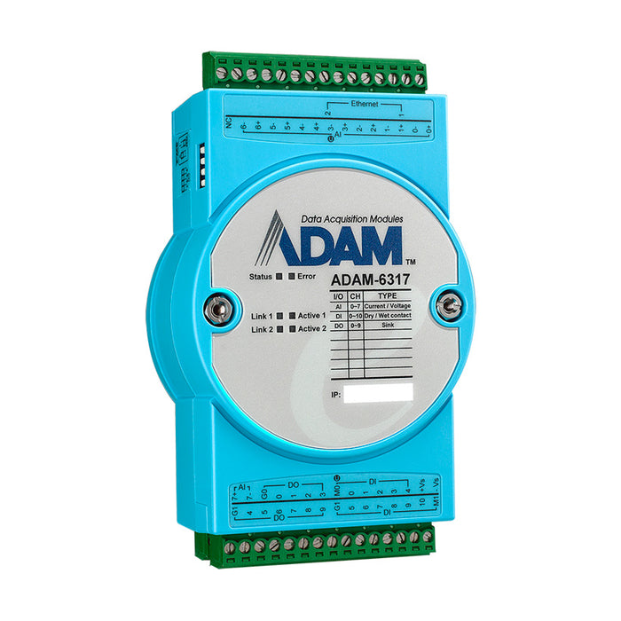 part number ADAM-6317-A1 8AI/11DI/10DO IoT Modbus/OPC UA Ethernet Remote I/O image