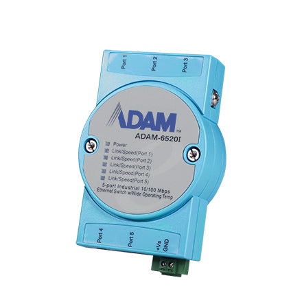 part number ADAM-6520I-AE 5 10/100Mbps Unmanaged Ethernet Switch, Flexible mounting, -40~85? image