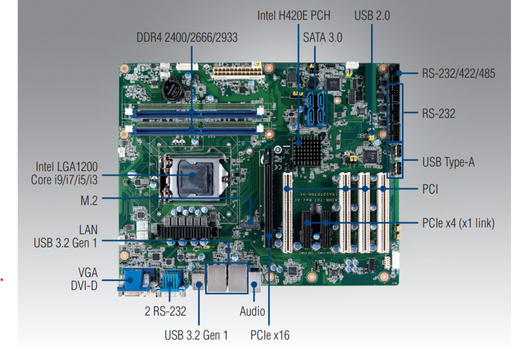 Industrial motherboard AIMB-707 with M.2 slot, PCIe expansion, and COM ports