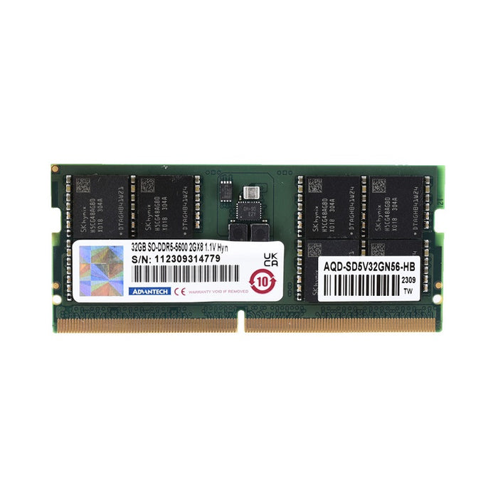 part number AQD-SD5V32GN56-HB Advantech 32GB SO-DIMM DDR5-5600 262Pin 2GX8 1.1V Unbuffered Hynix Chip image