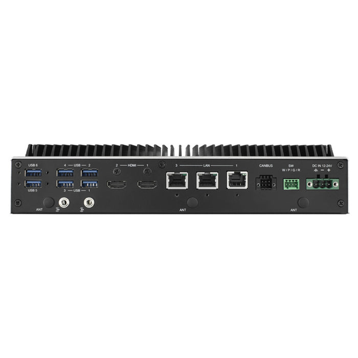 ARK-1250L rugged fanless PC for industrial AI with M.2 and SATA storage slots