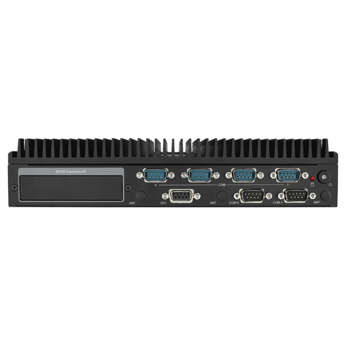 ARK-1250L front panel showing triple LAN, 4 COM, USB 3.2 and display ports