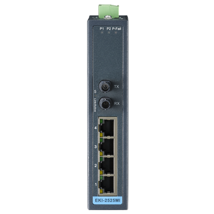 part number EKI-2525MI-ST-BE 4+1 ST Multi-mode Unmanaged Ethernet Switch,  -40~75? image