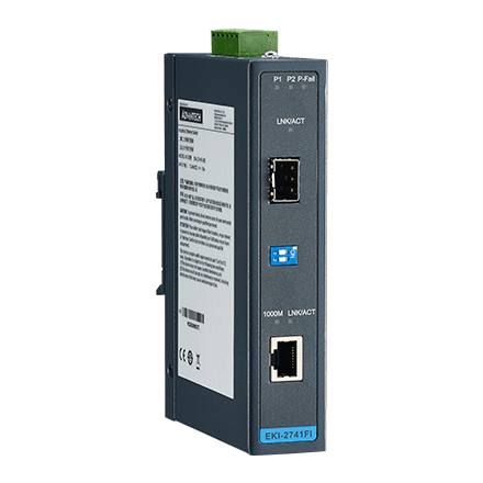part number EKI-2741FI-BE Hardened Media Converter, 1000Mbps, SFP image