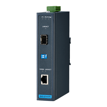 part number EKI-2741FI-BE Hardened Media Converter, 1000Mbps, SFP image