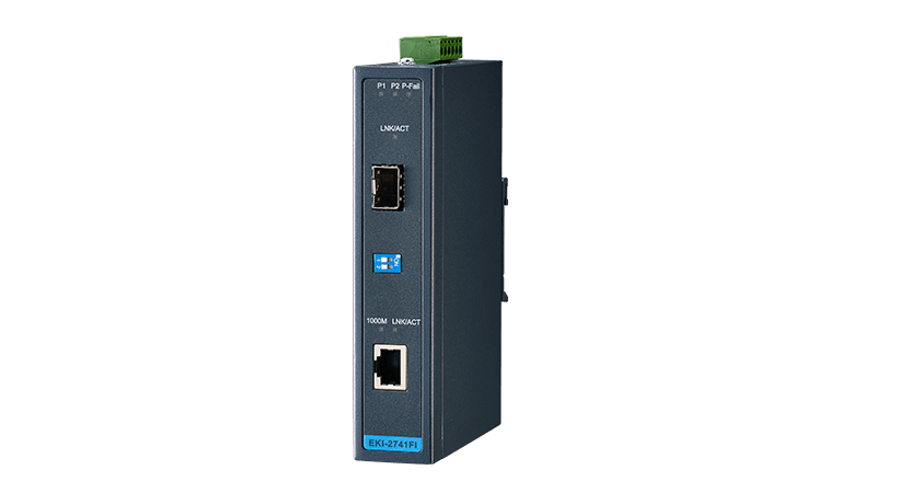 part number EKI-2741FI-BE Hardened Media Converter, 1000Mbps, SFP image
