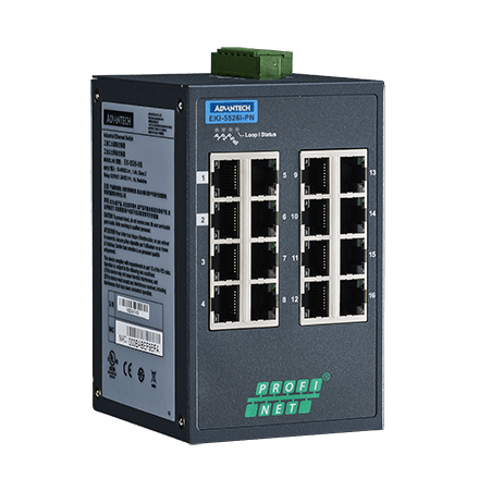 part number EKI-5526I-PN-AE 16 10/100Mbps Lite Managed Ethernet Switch support PROFINET, -40~75? image