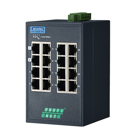 part number EKI-5526I-PN-AE 16 10/100Mbps Lite Managed Ethernet Switch support PROFINET, -40~75? image