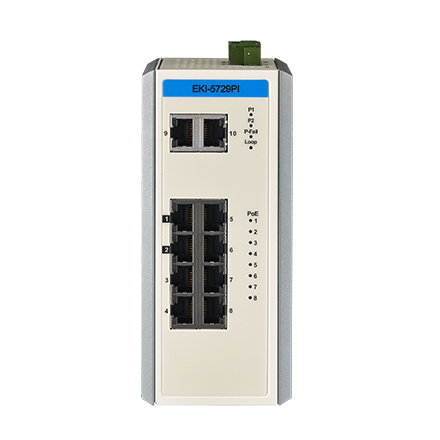 part number EKI-5729PI-AE 10port Gigabit Unmanaged Ethernet Switch with 8 PoE+ port,E-Mark,-40~75? image