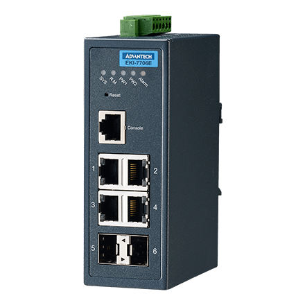 part number EKI-7706E-2FI-AE 4+2G port Gigabit Managed Ethernet Switch with 4 PoE+ port,-40~75? image