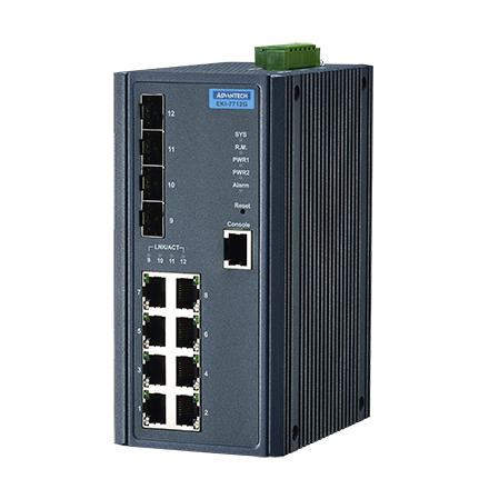 part number EKI-7712G-4FI-AE 12 port Full Gigabit Managed Ethernet Switch, -40~75? image