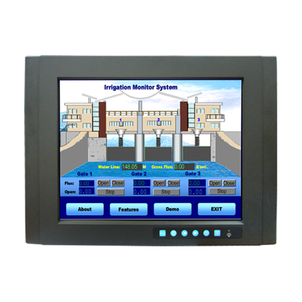 part number FPM-3151G-R3BE 15" XGA Industrial Monitor with Resistive Touchscreen, Direct-VGA, DVI Ports, and Wide Operating Temperature image