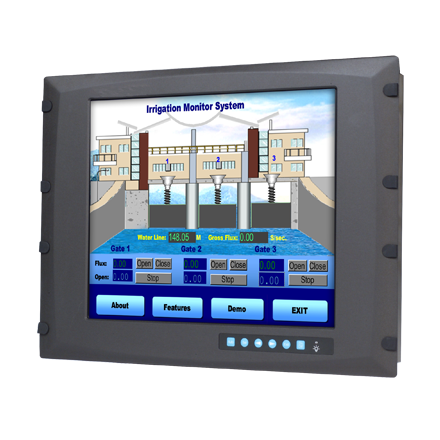 part number FPM-3171G-R3BE 17" SXGA Industrial Monitor with Resistive Touchscreen, Direct-VGA and DVI Ports, and Wide Operating Temperature Range image