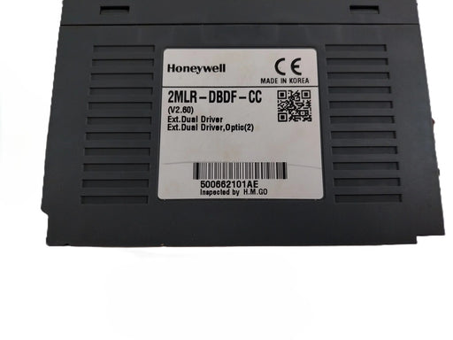 Side view showing label "2MLR-DBDF-CC" and fiber-optic connectors