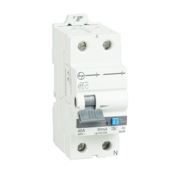 L&T AUF3C200610 : 6A 2Pole 10kA 100mA AC RCBO