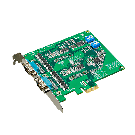 part number PCIE-1604B-AE 2-port RS-232 PCIe Communication Card with Surge image