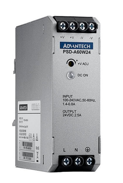 part number PSD-A60W24 DIN Rail AC to DC 100-240V 60W 24V image