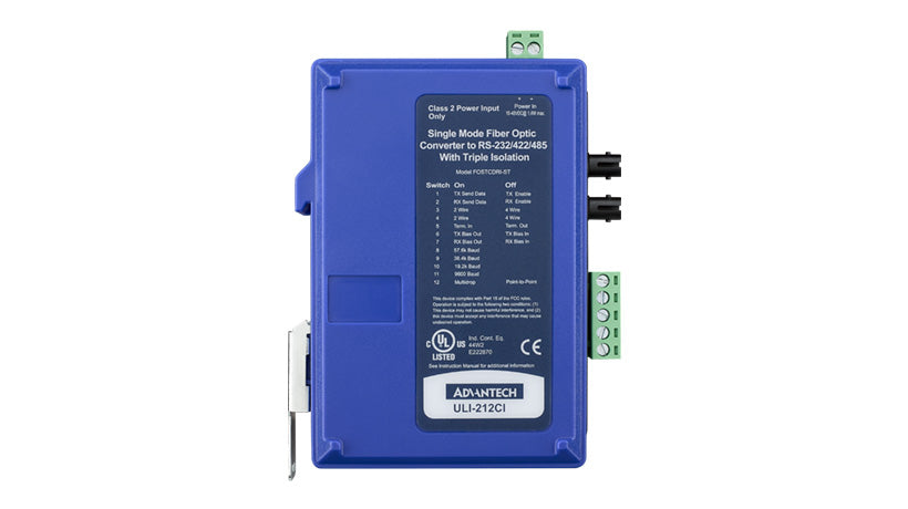 part number BB-FOSTCDRI-ST ULI-212CI -Triple Isolated RS-232/422/485 (TB) to Single Mode Fiber Converter (ST) image