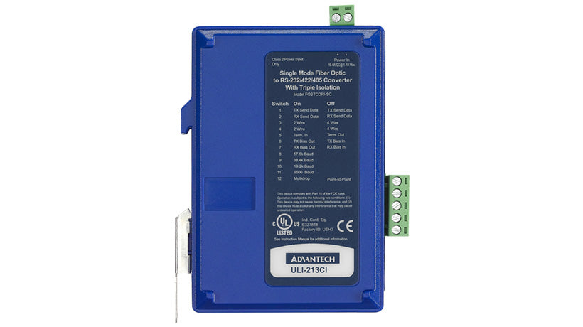 part number BB-FOSTCDRI-SC ULI-213CI Serial Converter, RS-232 TB to SM Fiber SC, Ind. DIN image