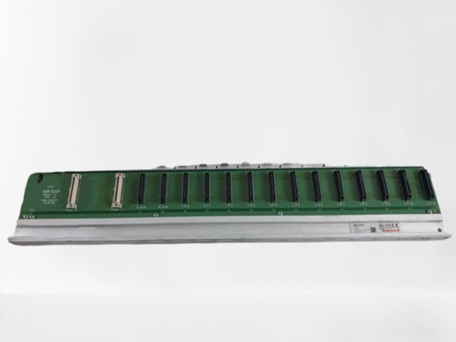 Side view of 2MLR‑E12H showing module slots and backplane interfaces