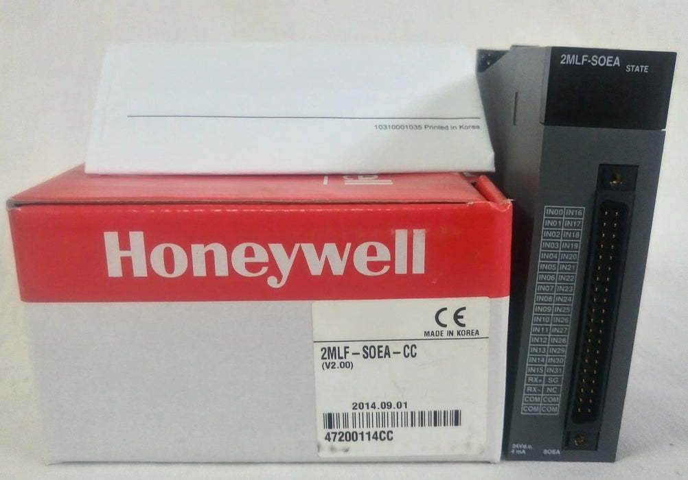 Full view with the packing box and the Honeywell 2MLF‑SOEA‑CC side by side