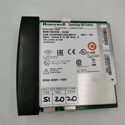 Honeywell 900S50-0460 I/O scanner module front with Ethernet port