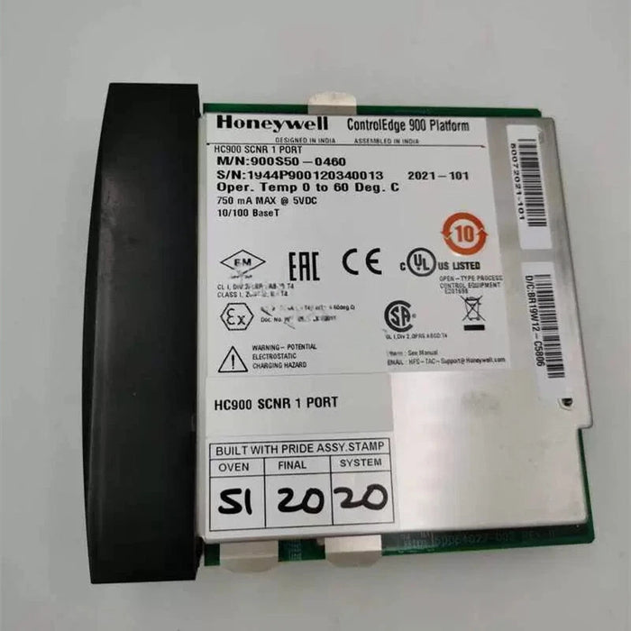Honeywell 900S50-0460 I/O scanner module front with Ethernet port